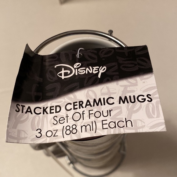 Disney stacked espresso mugs, set of for 4 mugs 3oz each Winnie the Pooh NEW - Picture 6 of 7